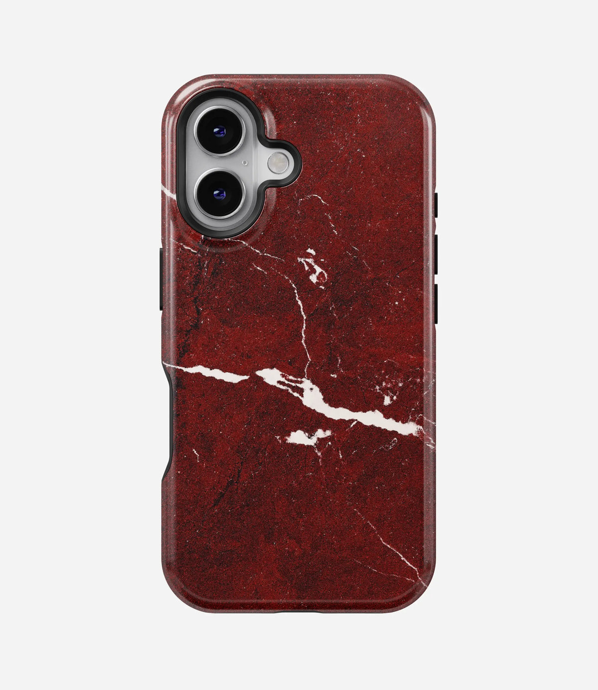 Crimson Marble Vein Premium Tough Shining Phone Case (Double Layer) Available For All iPhone Models