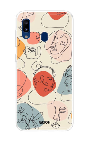 Abstract Faces Soft Cover for Samsung Galaxy A20