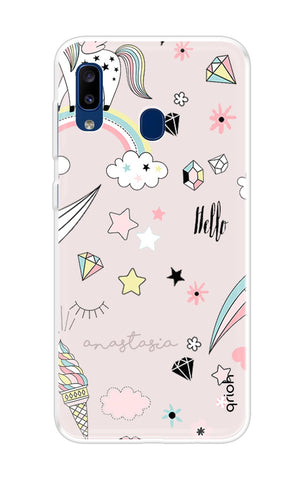 Unicorn Doodle Soft Cover For Samsung Galaxy A20