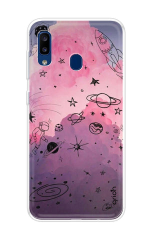 Space Doodles Art Soft Cover For Samsung Galaxy A20
