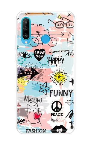 Happy Doodle Soft Cover for Huawei P30 lite