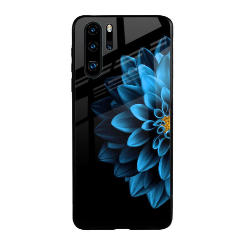 Half Blue Flower Glossy Case for Huawei P30 Pro