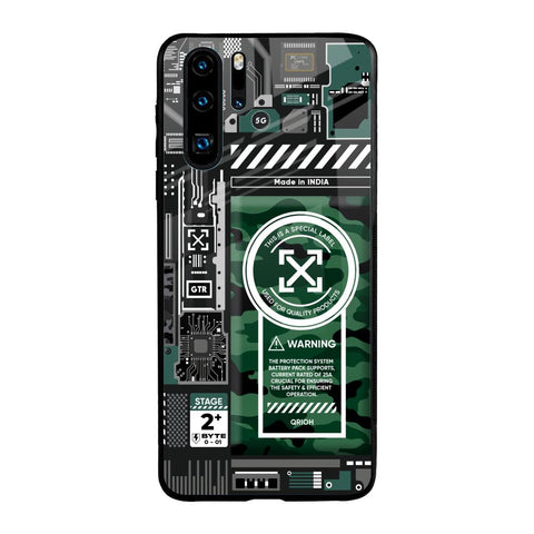 Green Camo Circuit Glossy Case for Huawei P30 Pro