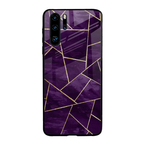 Geometric Purple Glossy Case For Huawei P30 Pro