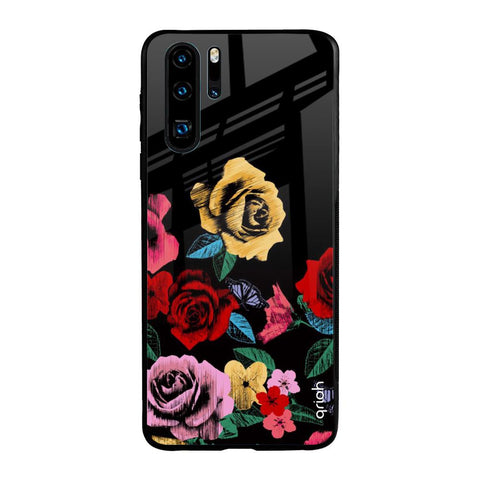 Floral Decorative Glossy Case For Huawei P30 Pro