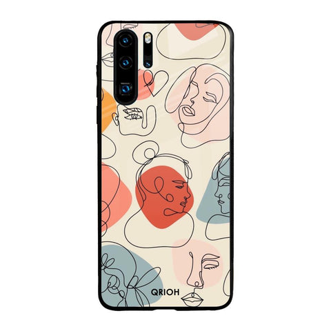 Abstract Faces Glossy Case for Huawei P30 Pro