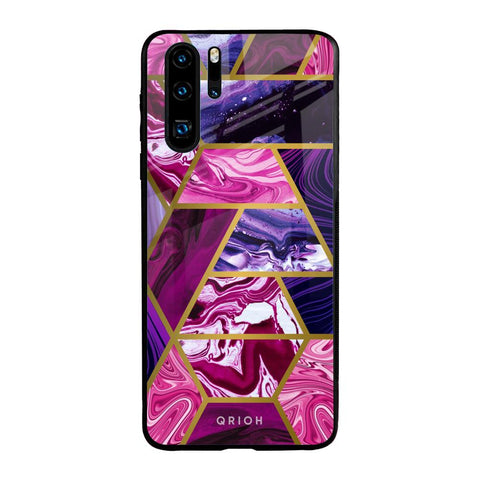 Electroplated Geometric Marble Glossy Case for Huawei P30 Pro