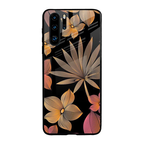 Lines Pattern Flowers Glossy Case for Huawei P30 Pro