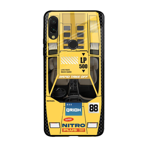 Yellow Racing Car Glossy Case for Xiaomi Redmi Note 7 Pro