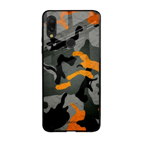 Camouflage Orange Glossy Case For Xiaomi Redmi Note 7 Pro
