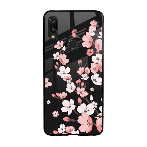 Black Cherry Blossom Glossy Case for Xiaomi Redmi Note 7 Pro
