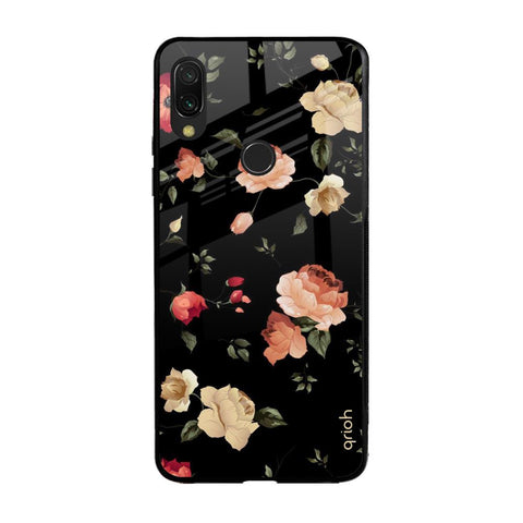 Black Spring Floral Glossy Case for Xiaomi Redmi Note 7 Pro