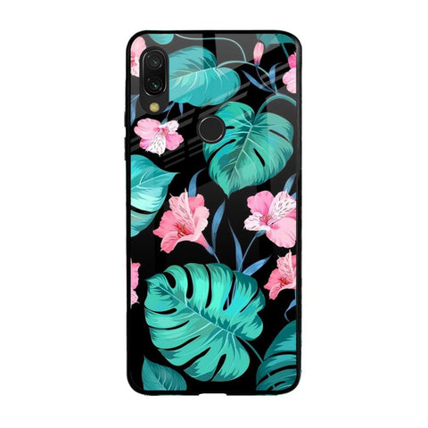 Tropical Leaves & Pink Flowers Glossy case for Xiaomi Redmi Note 7 Pro