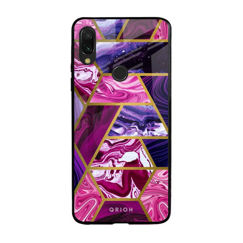 Electroplated Geometric Marble Glossy Case for Xiaomi Redmi Note 7 Pro