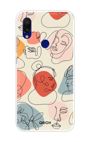Abstract Faces Soft Cover for Xiaomi Redmi 7
