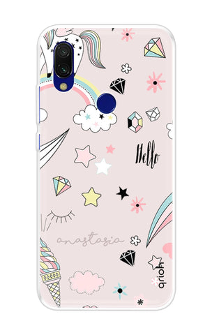 Unicorn Doodle Soft Cover For Xiaomi Redmi 7