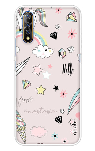 Unicorn Doodle Soft Cover For Vivo S1