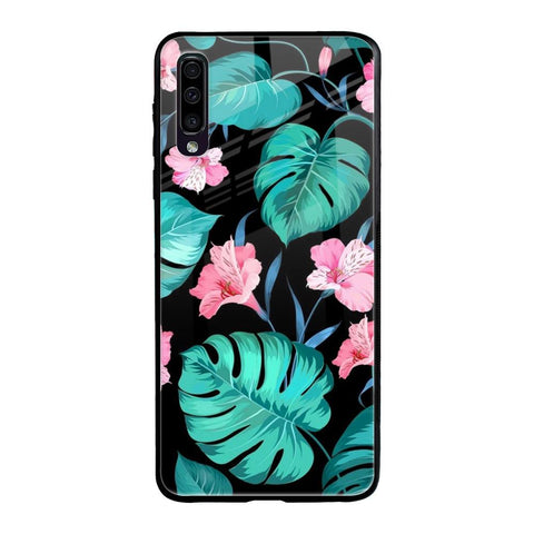 Tropical Leaves & Pink Flowers Glossy case for Samsung Galaxy A70