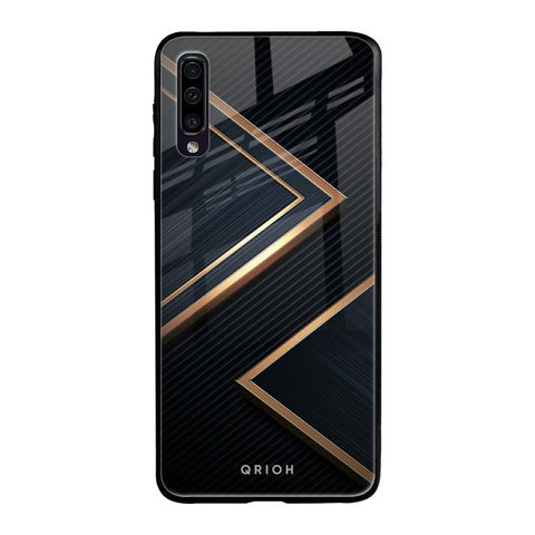 Sleek Golden & Navy Glossy Case for Samsung Galaxy A70