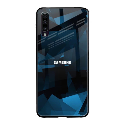 Polygonal Blue Box Glossy Case For Samsung Galaxy A70