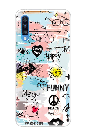Happy Doodle Soft Cover for Samsung Galaxy A70