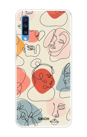 Abstract Faces Soft Cover for Samsung Galaxy A70
