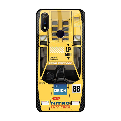 Yellow Racing Car Glossy Case for Realme 3 Pro