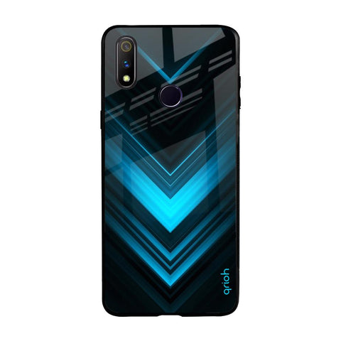 Vertical Blue Arrow Glossy Case For Realme 3 Pro