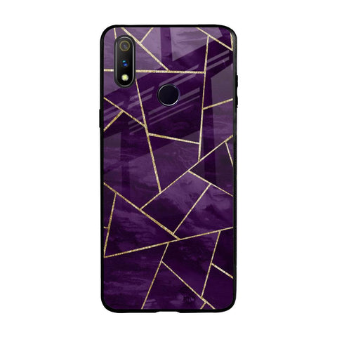 Geometric Purple Glossy Case For Realme 3 Pro