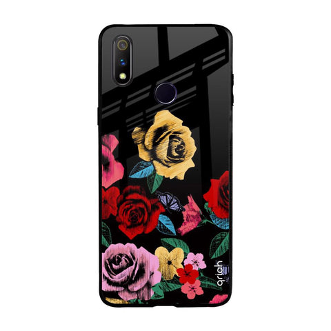 Floral Decorative Glossy Case For Realme 3 Pro
