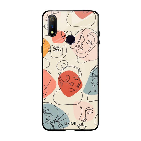 Abstract Faces Glossy Case for Realme 3 Pro