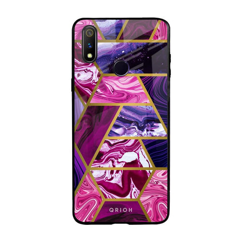 Electroplated Geometric Marble Glossy Case for Realme 3 Pro