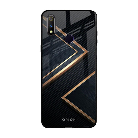 Sleek Golden & Navy Glossy Case for Realme 3 Pro