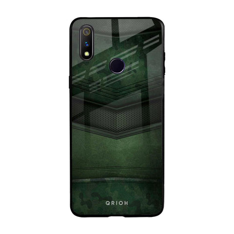 Green Leather Glossy Case for Realme 3 Pro