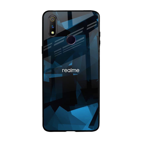 Polygonal Blue Box Glossy Case For Realme 3 Pro