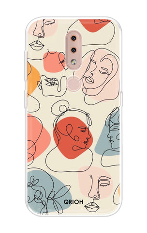 Abstract Faces Soft Cover for Nokia 4.2