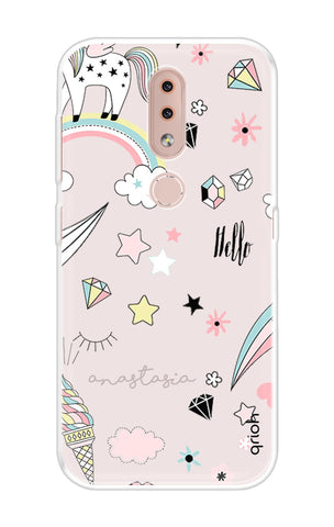 Unicorn Doodle Soft Cover For Nokia 4.2