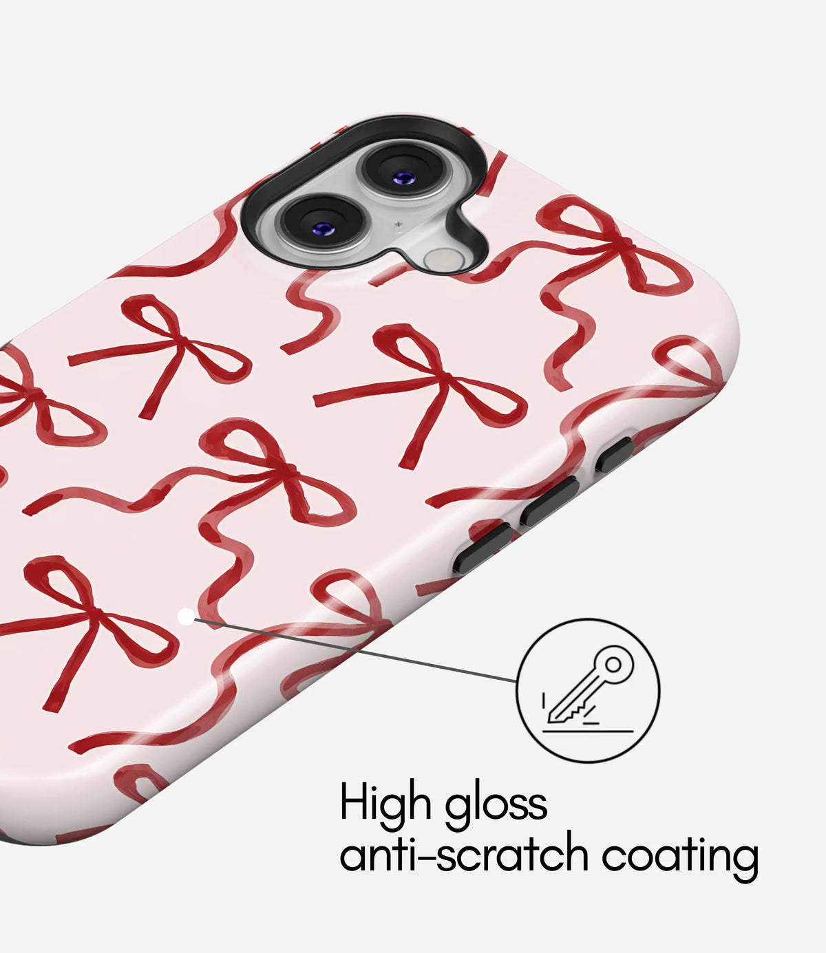 Coquette Pink Bow Premium Tough Shining Phone Case (Double Layer) Available For All iPhone Models