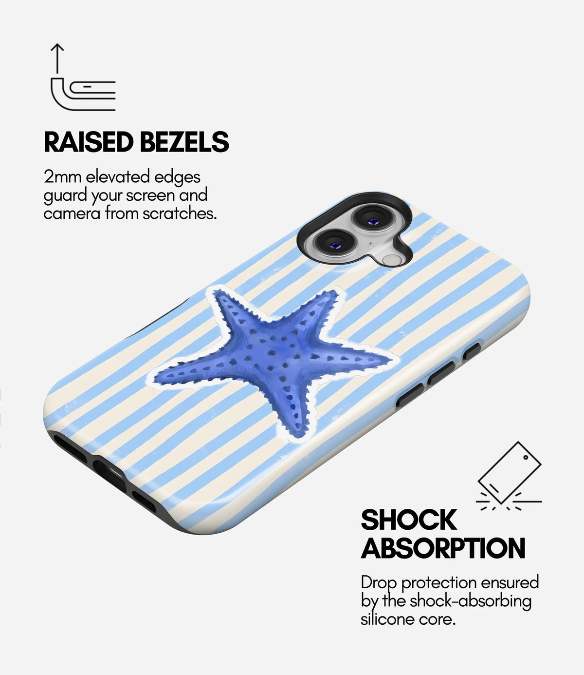 Coastal Starfish Premium Tough Shining Phone Case (Double Layer) Available For All iPhone Models