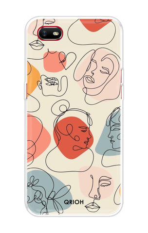 Abstract Faces Soft Cover for Oppo A1k
