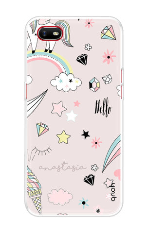 Unicorn Doodle Soft Cover For Oppo A1k