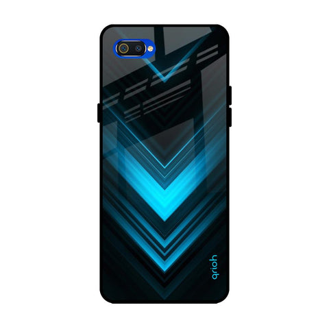 Vertical Blue Arrow Glossy Case For Realme C2