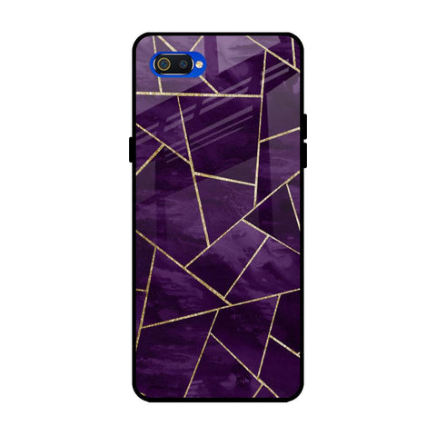 Geometric Purple Glossy Case For Realme C2