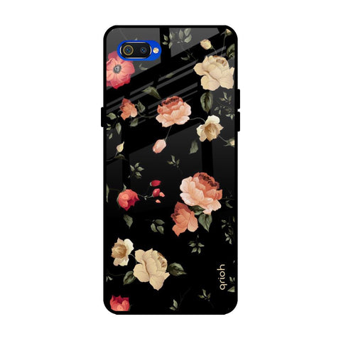 Black Spring Floral Glossy Case for Realme C2