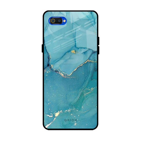 Blue Golden Glitter Glossy Case for Realme C2