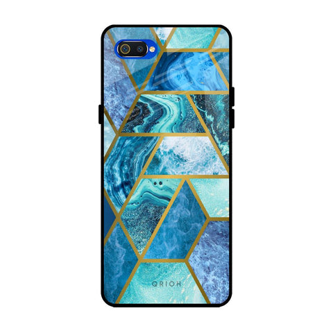 Turquoise Geometrical Marble Glossy Case for Realme C2