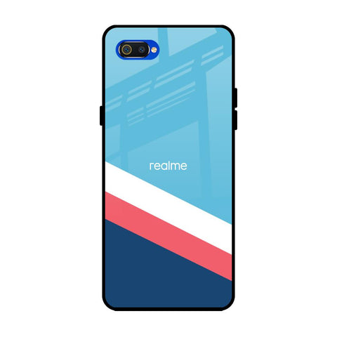 Pink & White Stripes Glossy Case For Realme C2