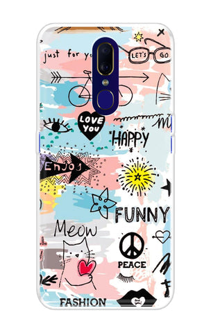 Happy Doodle Soft Cover for Oppo F11