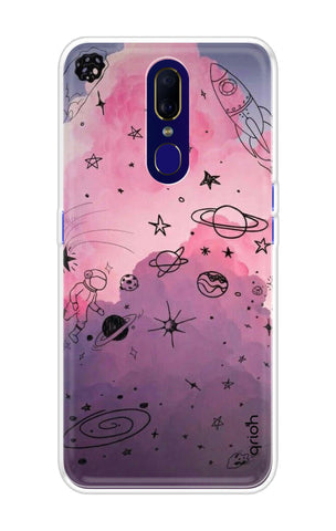 Space Doodles Art Soft Cover For Oppo F11