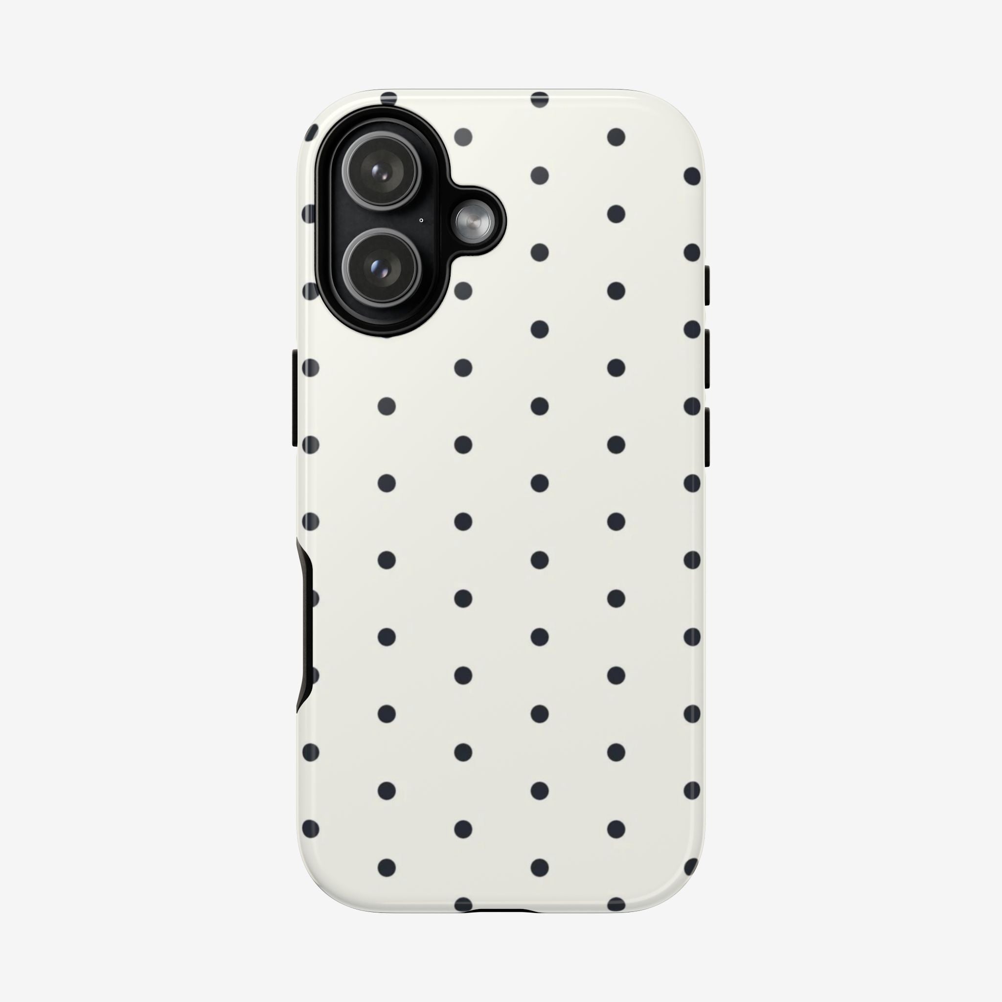 White Polka Dots Tough Case  Available For All iPhone Models